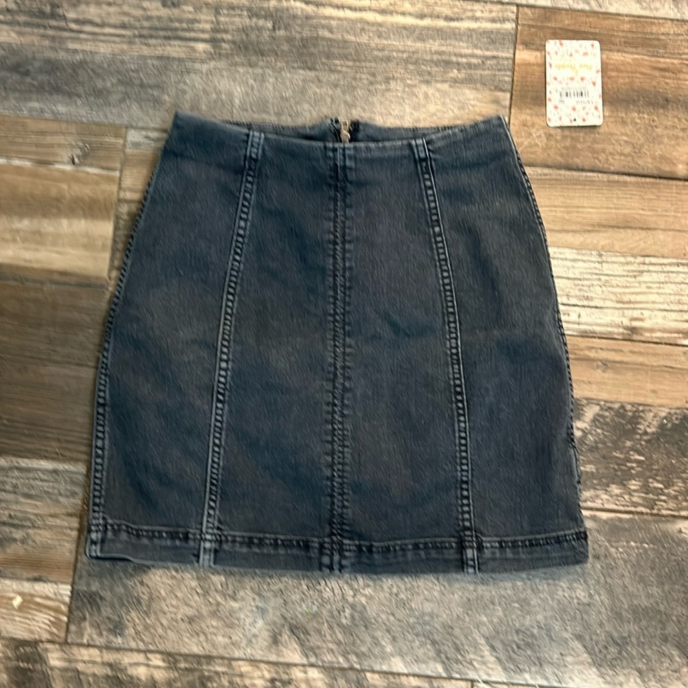 Free people denim mini skirt